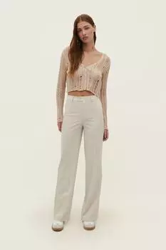 Классические брюки прямого кроя Stradivarius, экрю