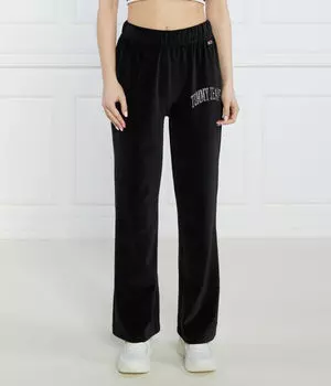 Классические брюки tjw стразы велюровые спортивные брюки Relaxed fit Tommy Jeans, черный