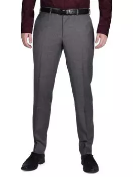 Классические брюки узкого кроя из смесовой шерсти Original Penguin, серый