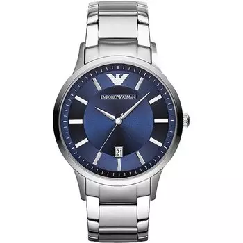 Классические часы ar2477 с синим циферблатом Emporio Armani, серебряный