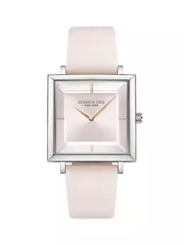 Классические часы из нержавеющей стали и кожаного ремешка/30 мм Kenneth Cole, золотой