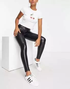 Классические черные леггинсы из искусственной кожи Abercrombie & Fitch