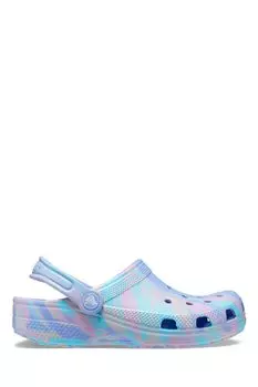 Классические детские сабо с мраморной отделкой Crocs, фиолетовый