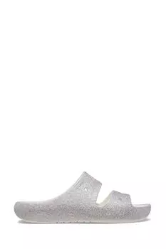 Классические детские сандалии с блестящим покрытием Crocs, серебряный