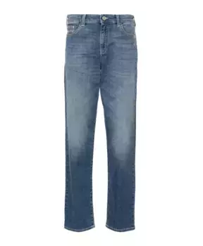 Классические джинсы узкого кроя с пятью карманами Emporio Armani, синий