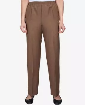 Классические фактурные брюки без застежек со средней посадкой Petite Alfred Dunner