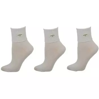 Классические хлопковые носки пима в рубчик с одной манжетой, 3 пары носков для школьной формы WEAR SIERRA, белый