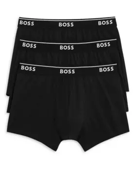 Классические хлопковые плавки BOSS, 3 шт, черный