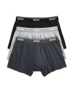 Классические хлопковые плавки BOSS, 3 шт, серый