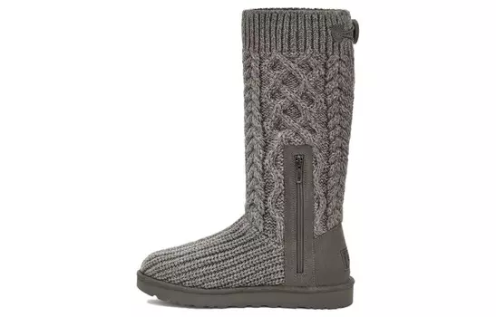 Классические кардиганы с косами вязаные ботинки серые женские Ugg