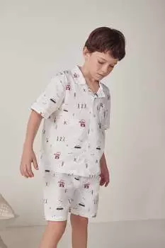 Классические короткие пижамы из хлопка The Company London Parade The White Company, белый