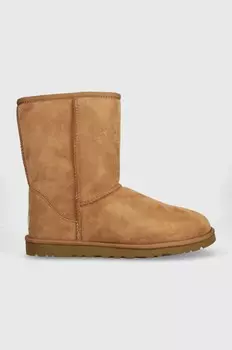 Классические короткие замшевые зимние ботинки UGG, коричневый