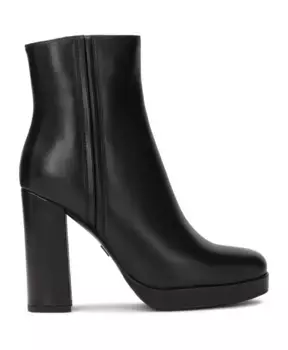 Классические кожаные ботильоны на каблуке. Kazar, черный