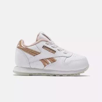 Классические кожаные кроссовки Reebok, белый/розовое золото