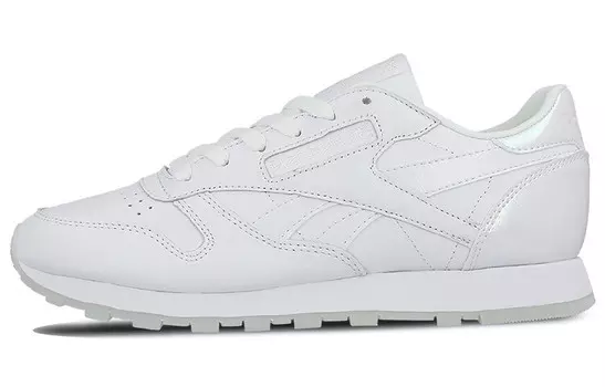 Классические кожаные кроссовки женские с низким верхом Cloud White/Bliss Pink/Green Reebok