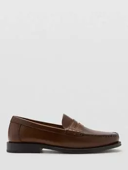 Классические кожаные мокасины Mango, цвет Medium Brown