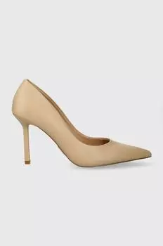 Классические кожаные туфли на каблуке Steve Madden, бежевый