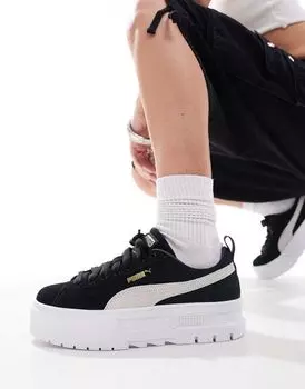 Классические кроссовки PUMA Mayze черного и бежевого цвета