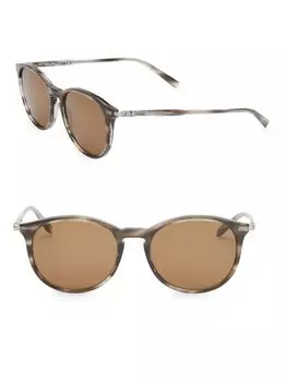 Классические круглые солнцезащитные очки в стиле ретро 53 мм Salvatore Ferragamo, цвет Striped Grey