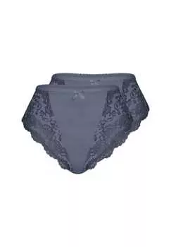 Классические кружевные трусики-брифы упаковка из 2 шт. Sassa, серый