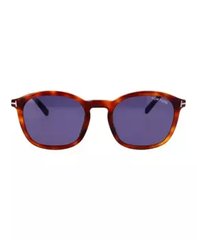 Классические квадратные солнцезащитные очки с синими линзами Tom Ford, коричневый