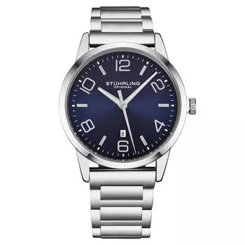 Классические кварцевые часы Directive диаметром 42 мм с браслетом из нержавеющей стали STHRLING Original, темно-синий