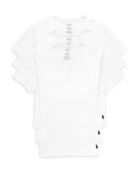 Классические майки Polo Ralph Lauren с V-образным вырезом, 3 шт, белый