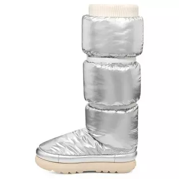 Классические макси сверхвысокие сапоги цвета металлик и серебра женские Ugg