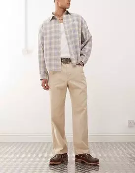 Классические мешковатые джинсы Obey цвета «пеликан» с эффектом потертости