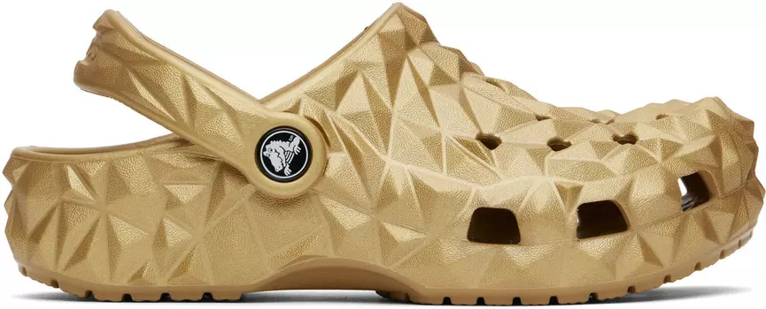Классические металлические геометрические сабо Crocs, Gold