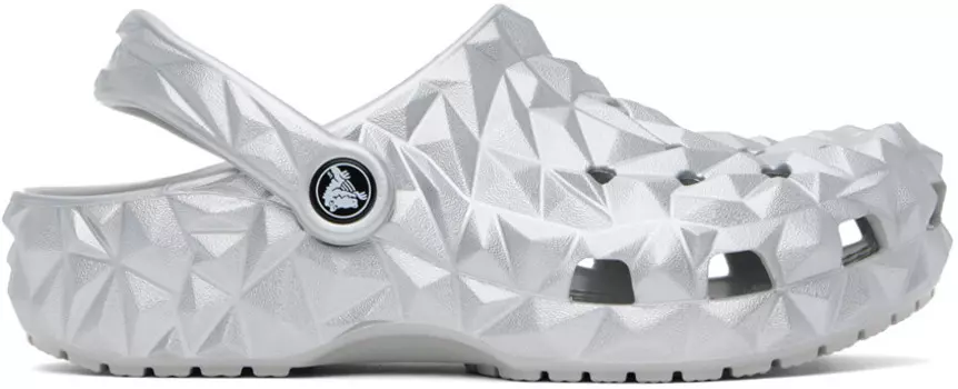Классические металлические геометрические сабо Crocs, Silver