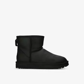 Классические мини-сапожки из замши и овчины Ugg, черный