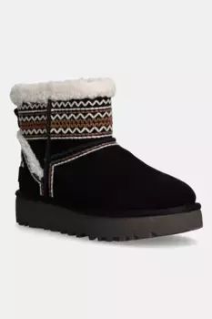 Классические мини-замшевые зимние ботинки UGG Atherson, черный