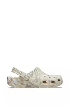 Классические мраморные сабо Crocs, белый