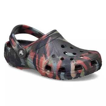 Классические мраморные сабо Crocs, black sand/multi