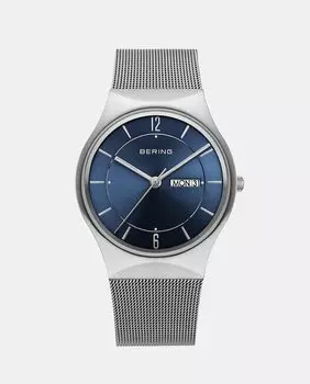 Классические мужские часы 11938-003DD со стальной сеткой Bering, серебро