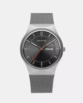 Классические мужские часы 11938-007DD со стальной сеткой Bering, серебро