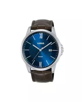 Классические мужские часы RS939DX9 с кожаным и коричневым ремешком Lorus, коричневый