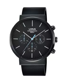 Классические мужские часы RT377GX9 из кожи и черного ремешка Lorus, черный