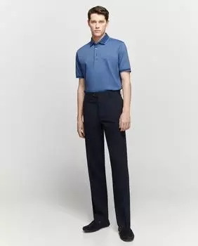 Классические мужские классические брюки бежевого цвета Emidio Tucci, темно-синий