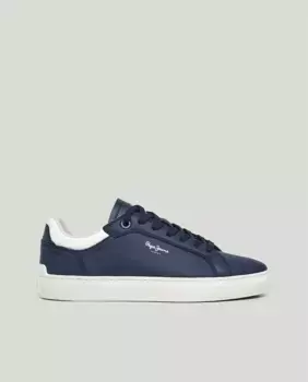 Классические мужские кожаные кеды с подошвой cupsole Pepe Jeans, тёмно-синий