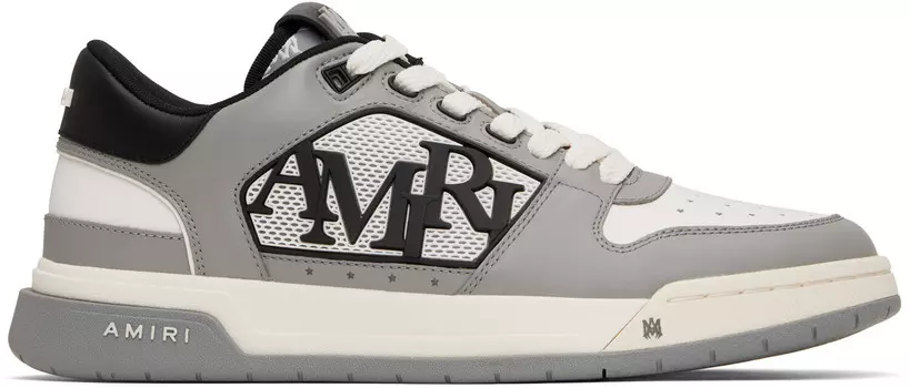 Классические низкие кеды белого и серого цвета AMIRI