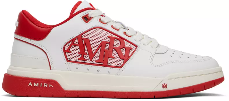 Классические низкие кроссовки белого и красного цвета AMIRI, белый/красный