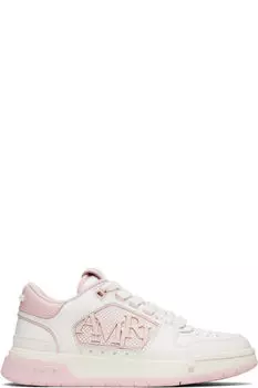 Классические низкие кроссовки розового и белого цвета AMIRI