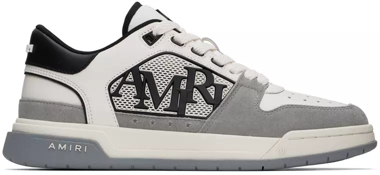 Классические низкие кроссовки серо-белого цвета AMIRI