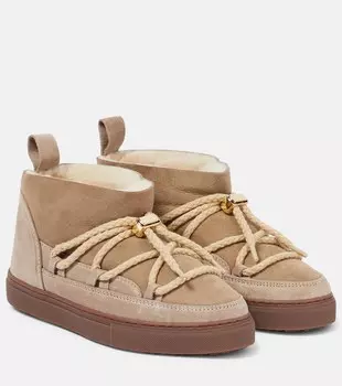 Классические низкие замшевые ботильоны Inuikii, бежевый