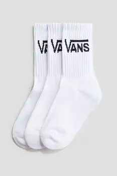 Классические носки, 3 шт. в упаковке Vans, белый