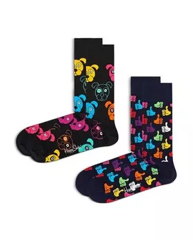Классические носки для собак Happy Socks, упаковка из 2 шт, мультиколор