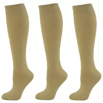 Классические носки до колена на плоской вязки из чесаного хлопка, упаковка из 3 пар WEAR SIERRA, цвет Khaki