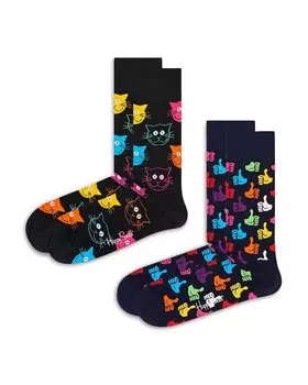 Классические носки из хлопковой смеси Happy Socks, 2 шт, черный